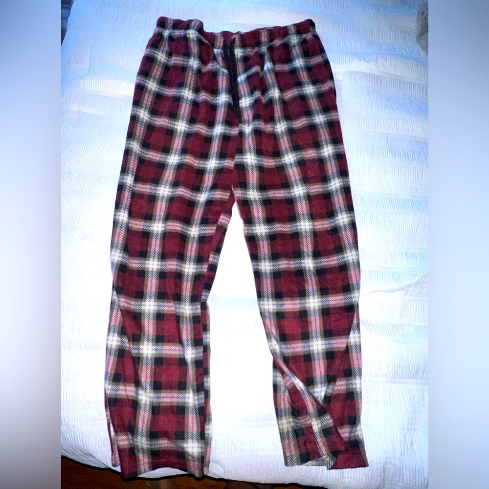 Pajama pants fleece plaid